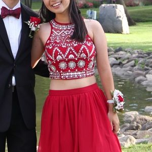 B. Darlin Red Two-Pieced Homecoming Dress